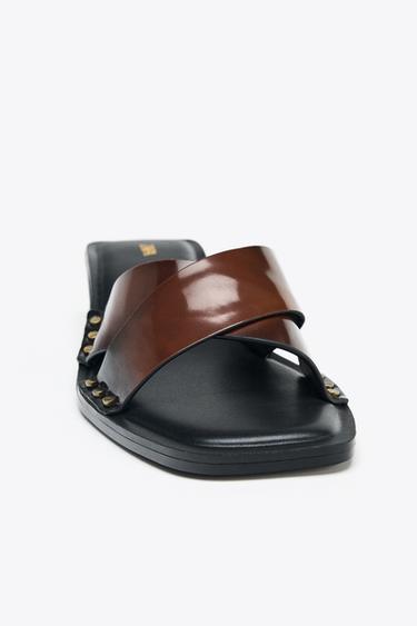 LEATHER KITTEN MULES - Brown by Zara - Image 3