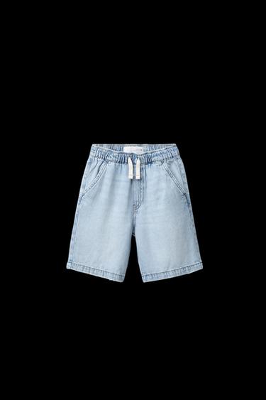 Zara LOOSE DENIM BERMUDA SHORTS - Light blue - Image 0