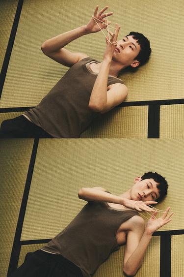 ORIGINS FLECKED KNIT VEST -  by Zara