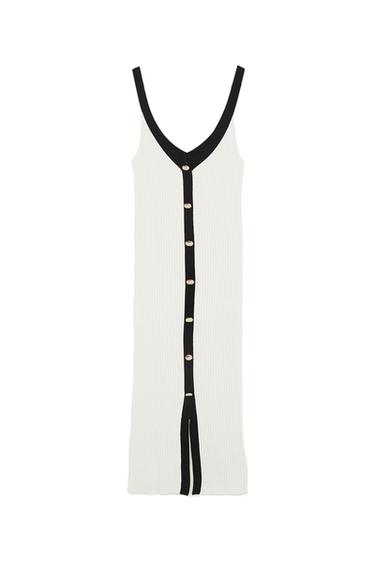 RIBBED DRESS WITH BUTTONS