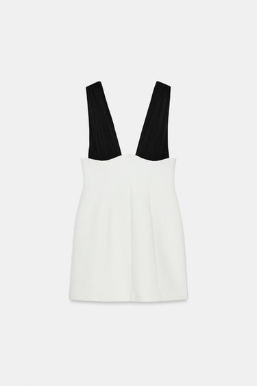 ROBE COURTE BIMATIÈRE - Blanc / Noir de Zara - Image 5