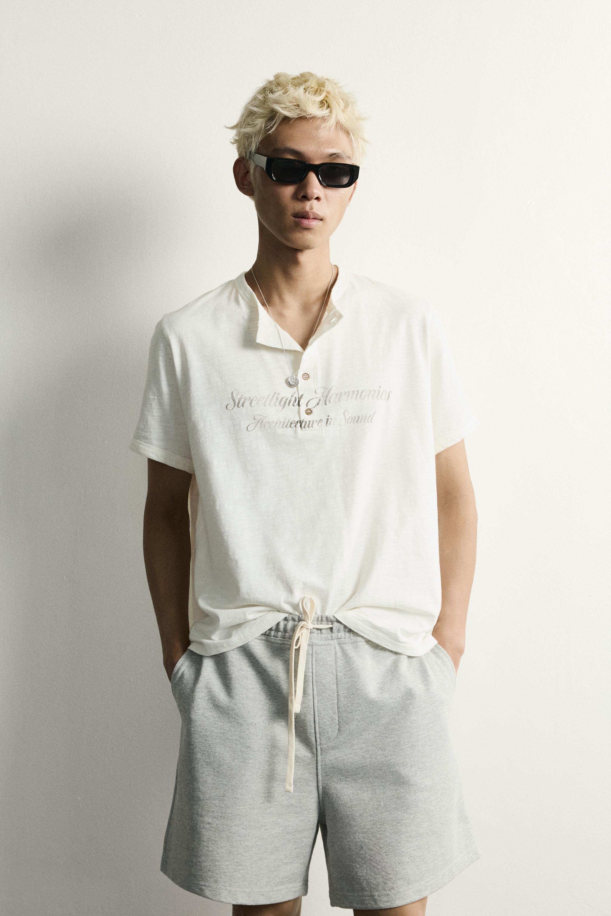 WASHED HENLEY T-SHIRT