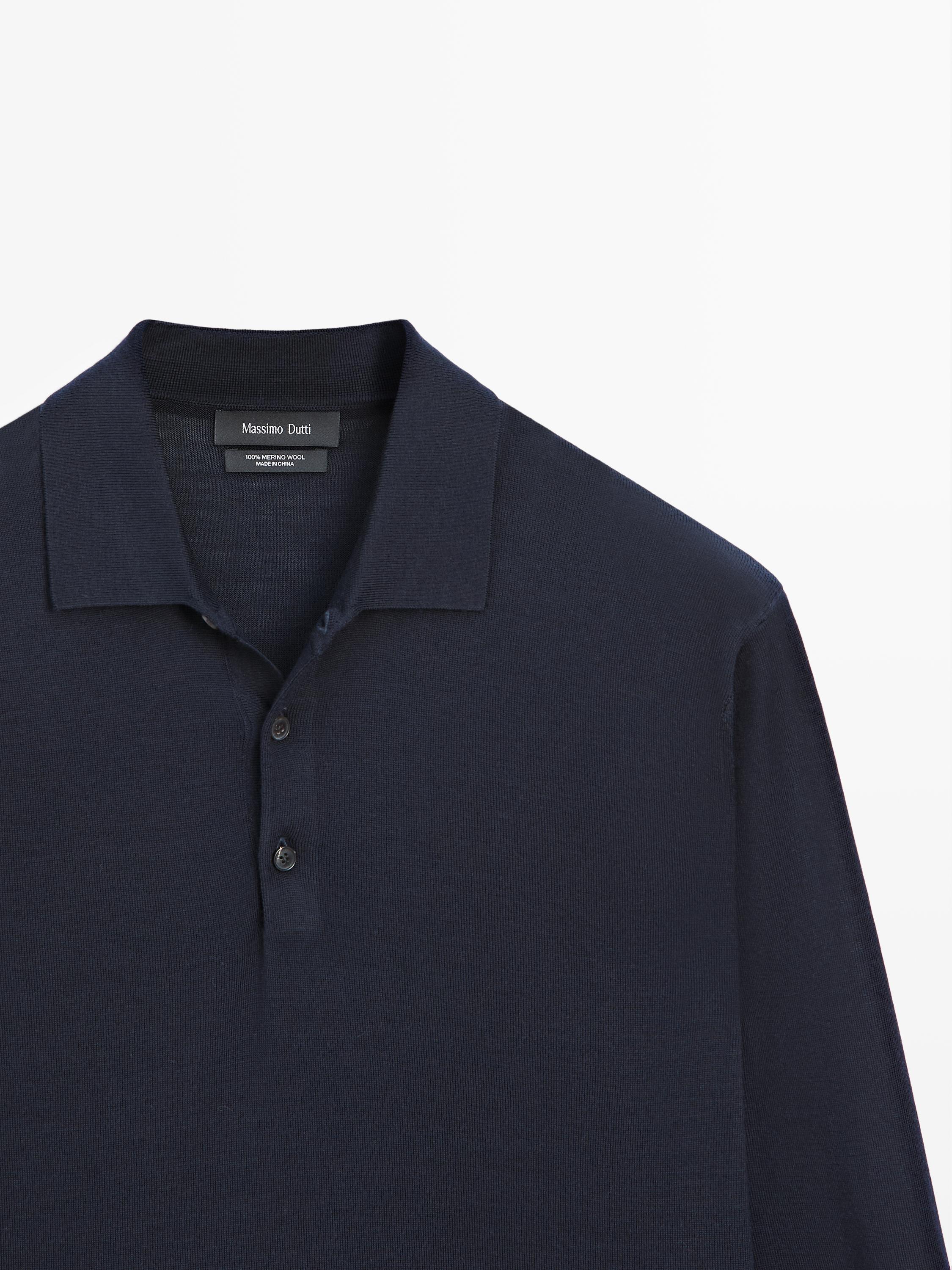 Pull en maille à col polo 100 % laine