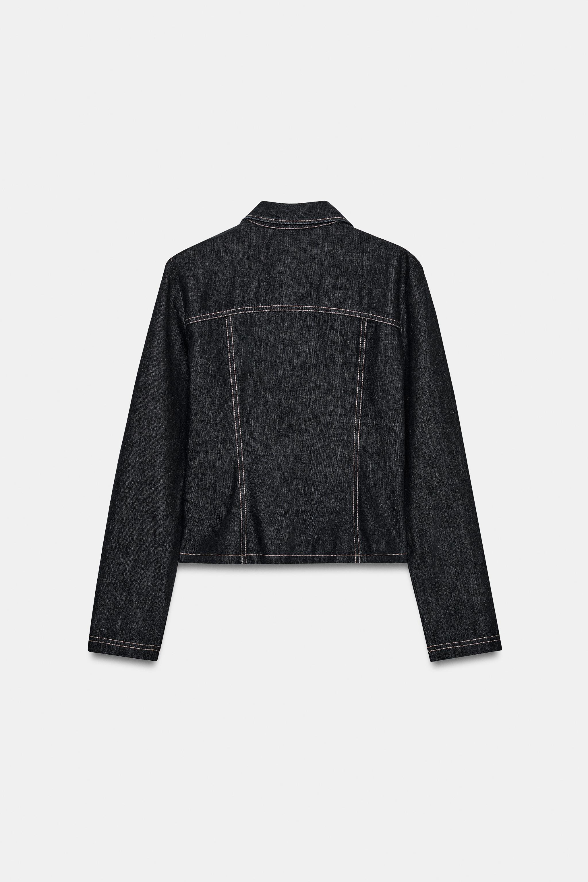 Женские рубашки Zara ZIP DENIM SHIRT — фото 7