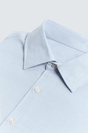EASY CARE TEXTURED SHIRT - Sky blue by Zara - Image 9