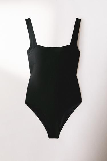 BEACH SWIMSUIT WITH WIDE STRAPS - Black by Zara - Image 5