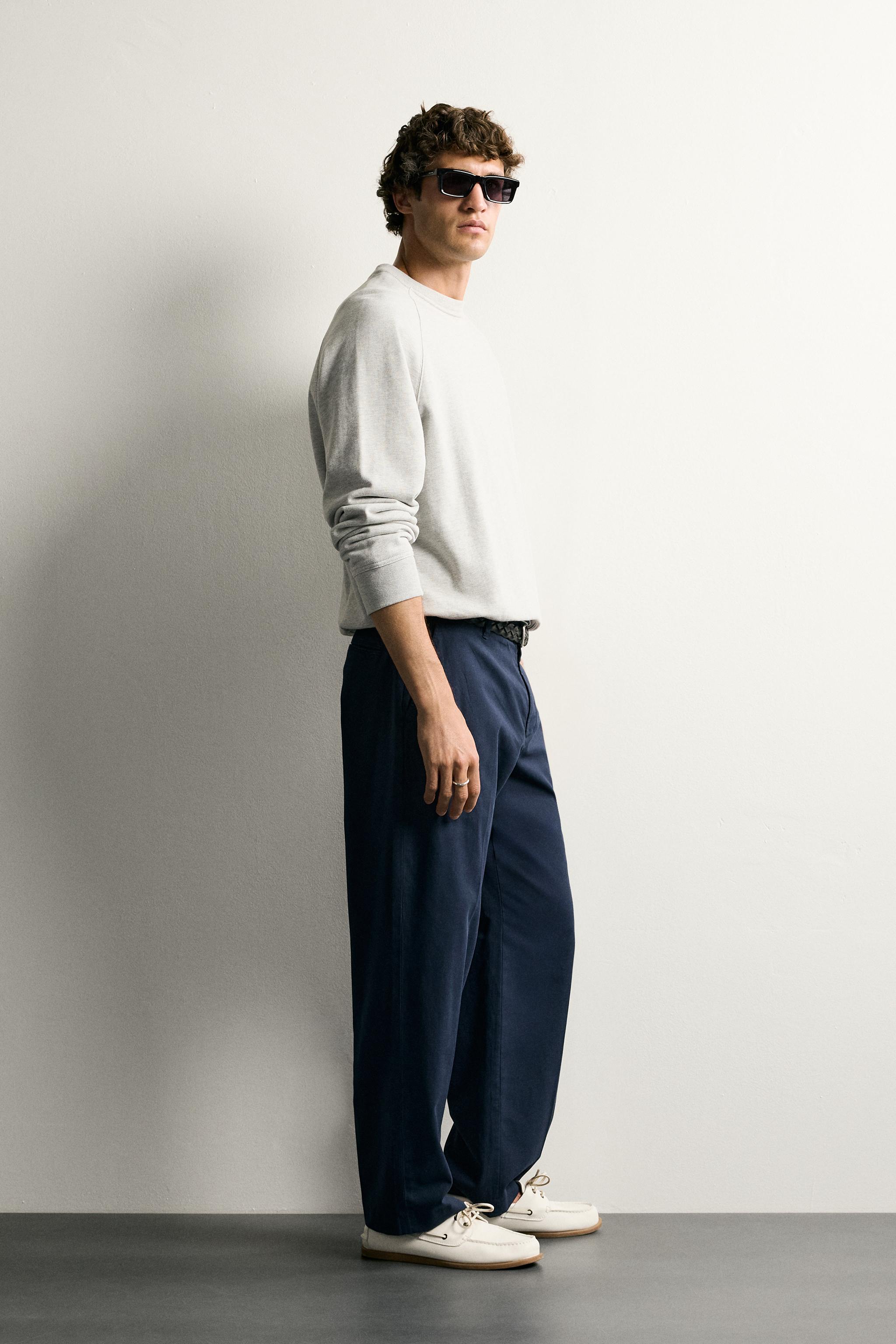 RELAXED FIT WASHED SUIT TROUSERS