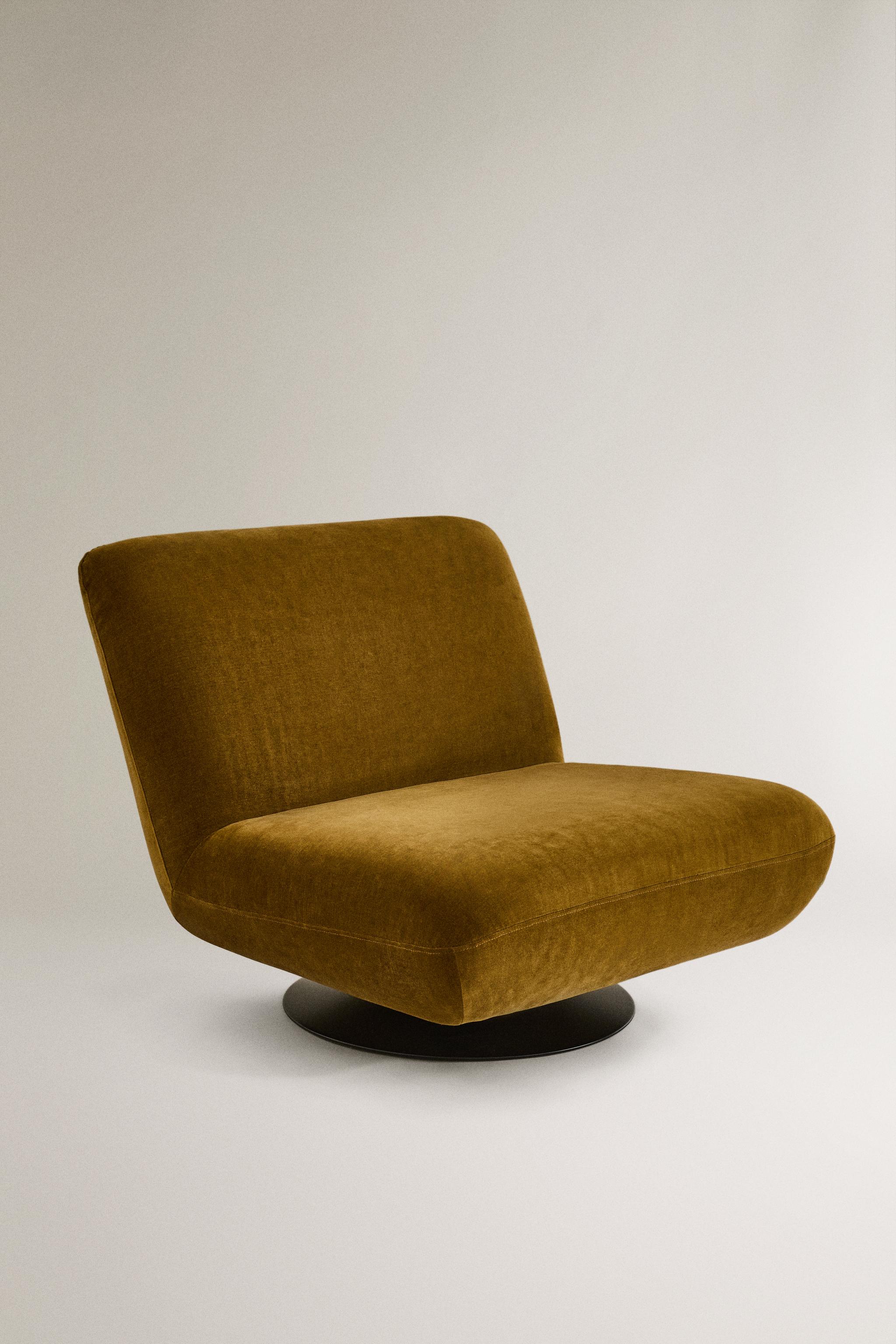 VELVET SWIVEL ACCENT CHAIR — Olive green