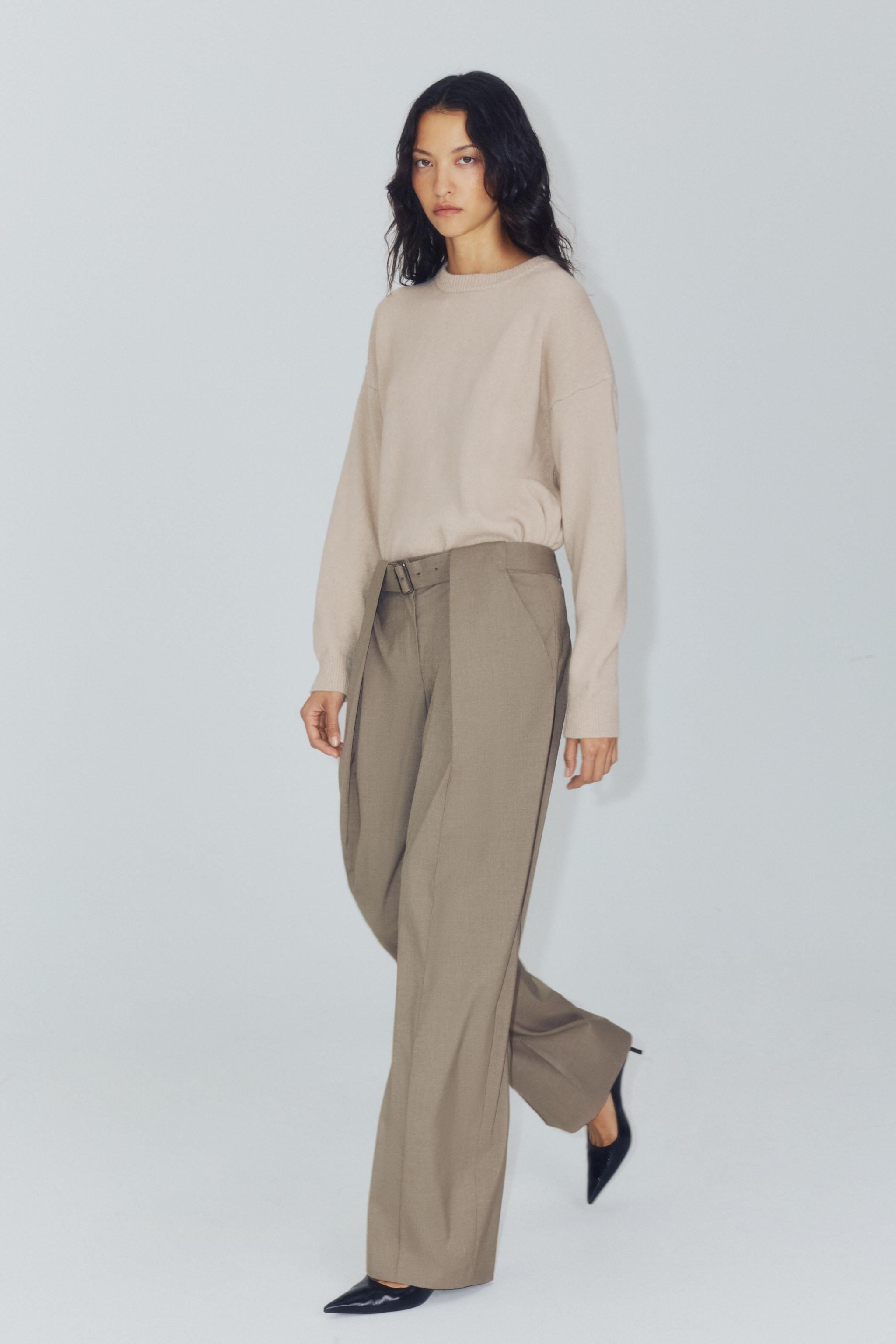 PANTALON À PLIS AVEC CEINTURE ZW COLLECTION
