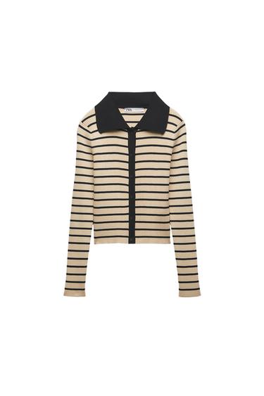 STRIPED KNIT CARDIGAN