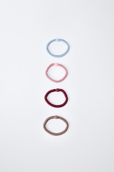 PACK DE QUATRO SCRUNCHIES ELÁSTICOS - Multicolor da Zara