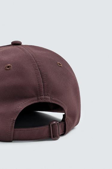 EMBROIDERED FLAT PEAK CAP - Burgundy by Zara - Image 3