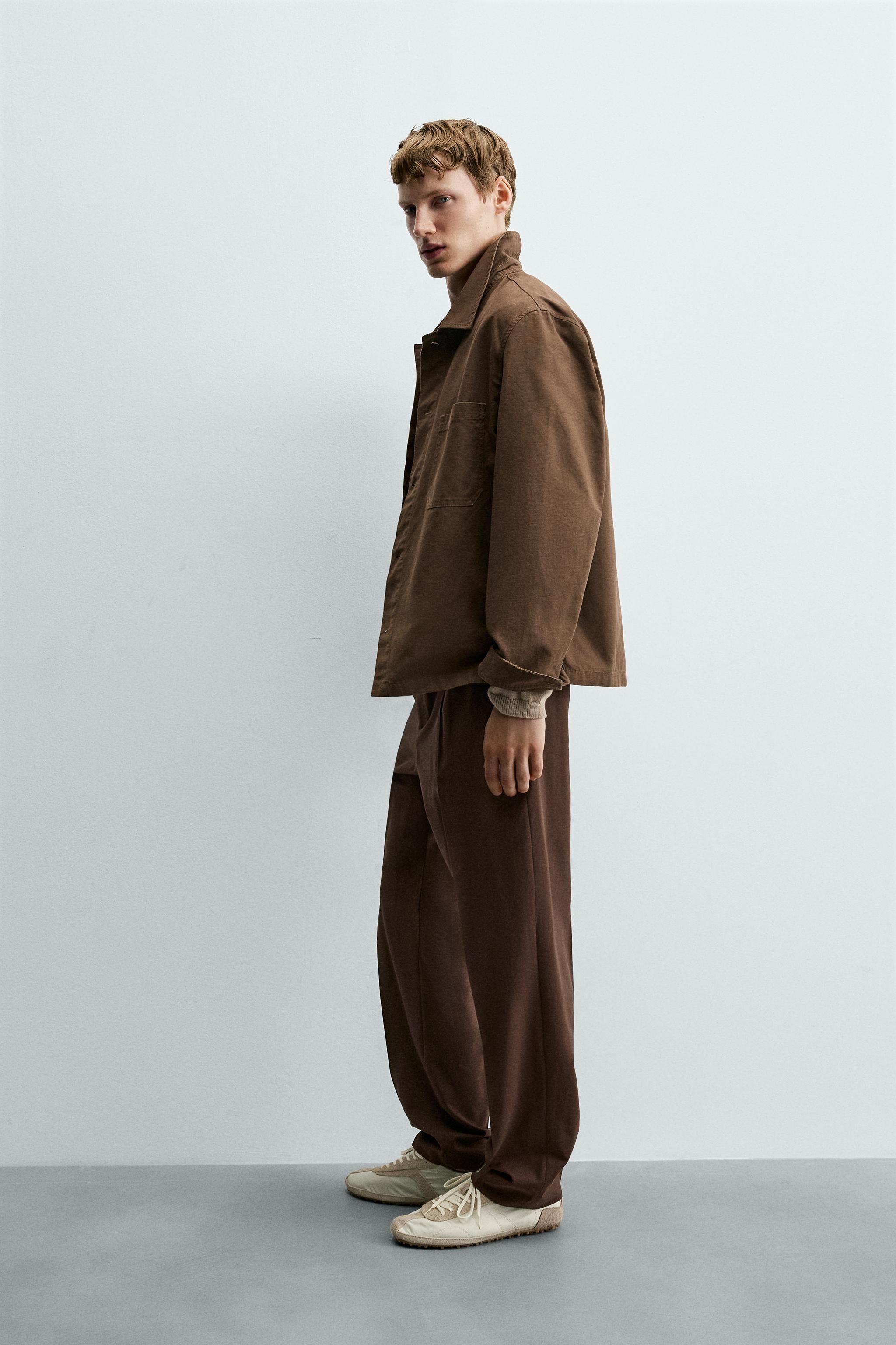 Zara REGULAR FIT CANVAS OVERSHIRT — фото 4