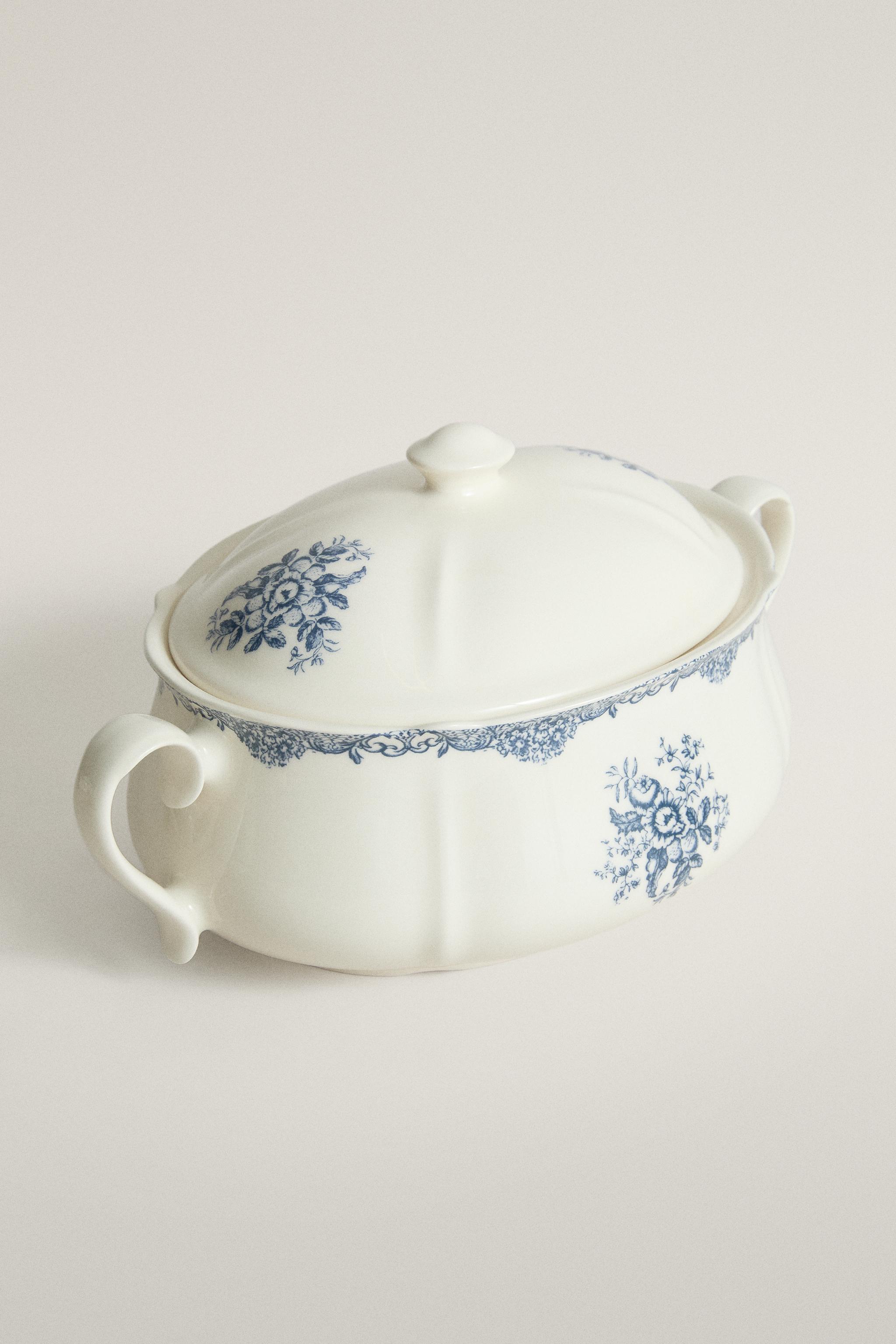 FLORAL EARTHENWARE TUREEN