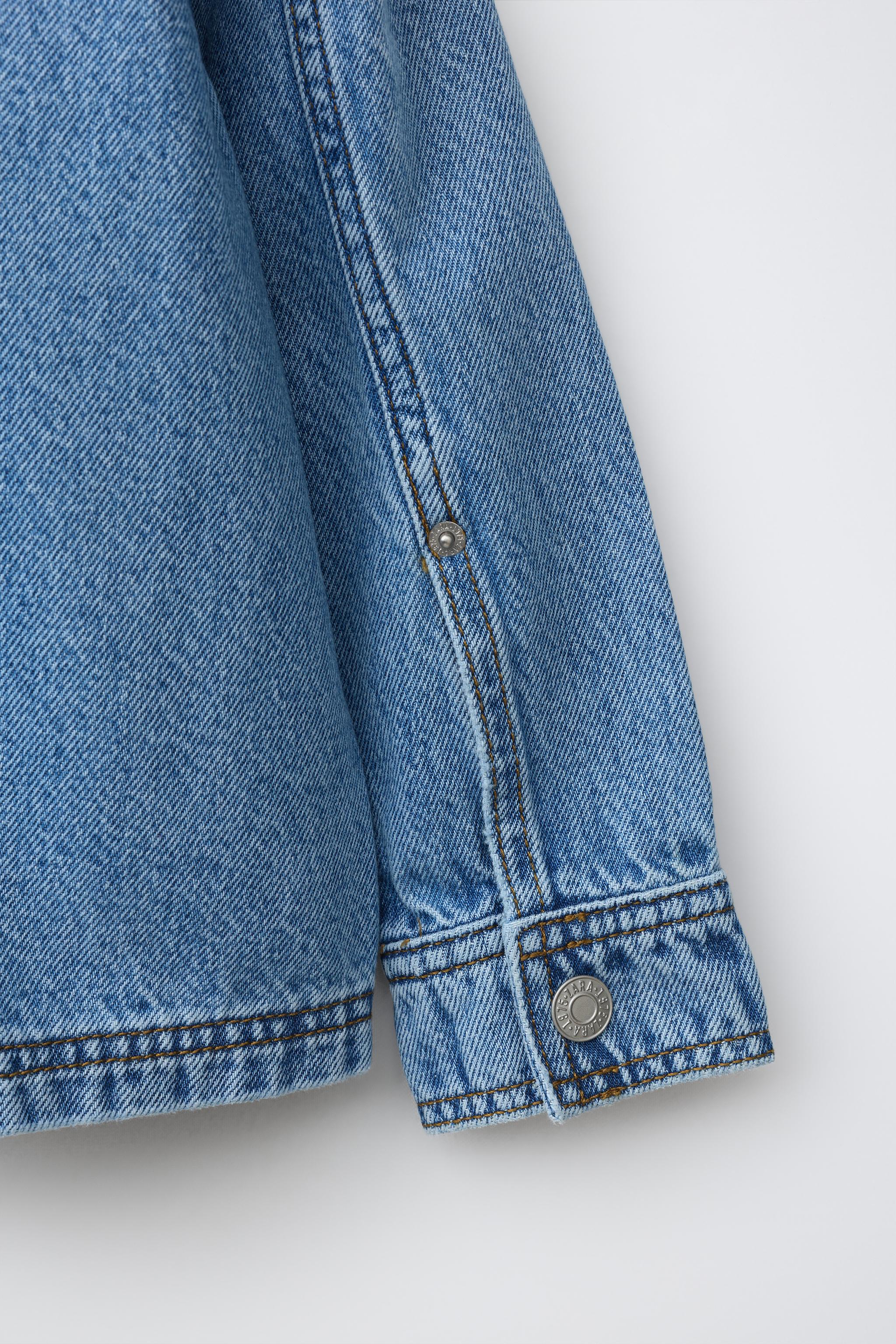 Детские худи Zara DENIM OVERSHIRT WITH REMOVABLE FLEECE — фото 7