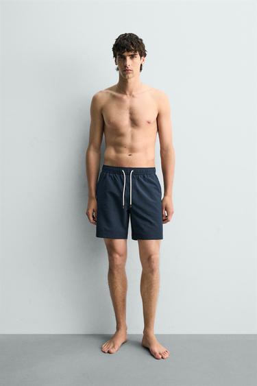 ILGI SIRSAKERIO MAUDYMOSI ŠORTAI – Tamsiai mėlyna – „Zara“ – nuotrauka 0