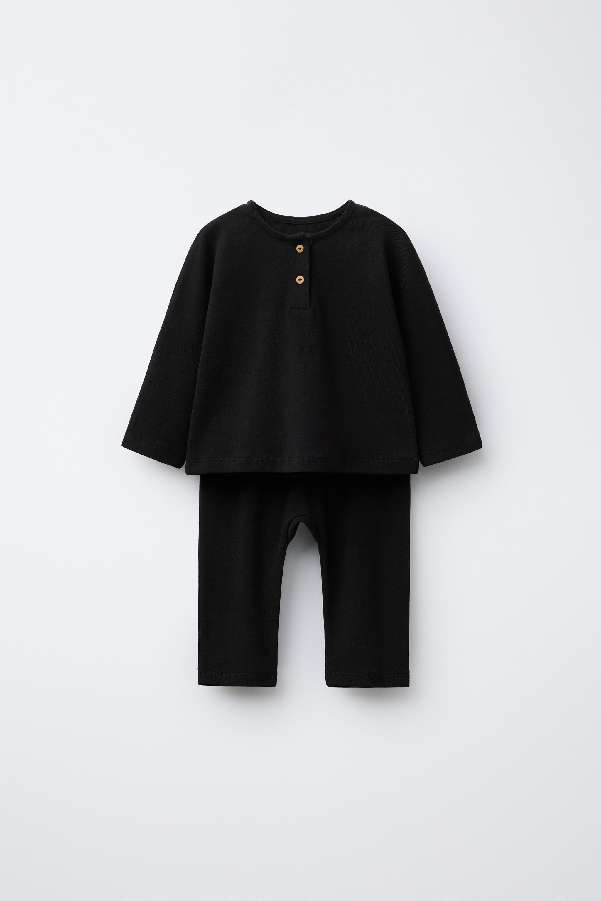 HENLEY SHIRT AND PLAIN PANTS SET