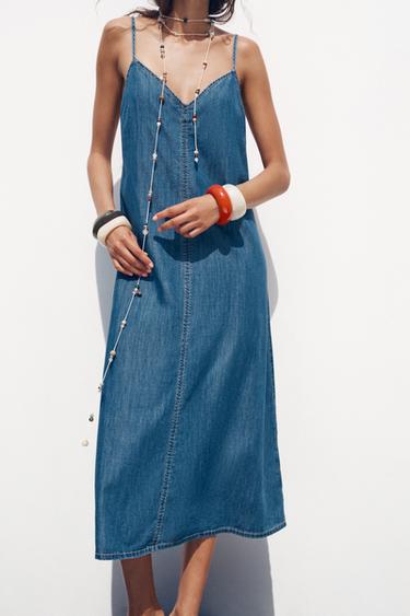 DENIM MIDI DRESS - Blue by Zara