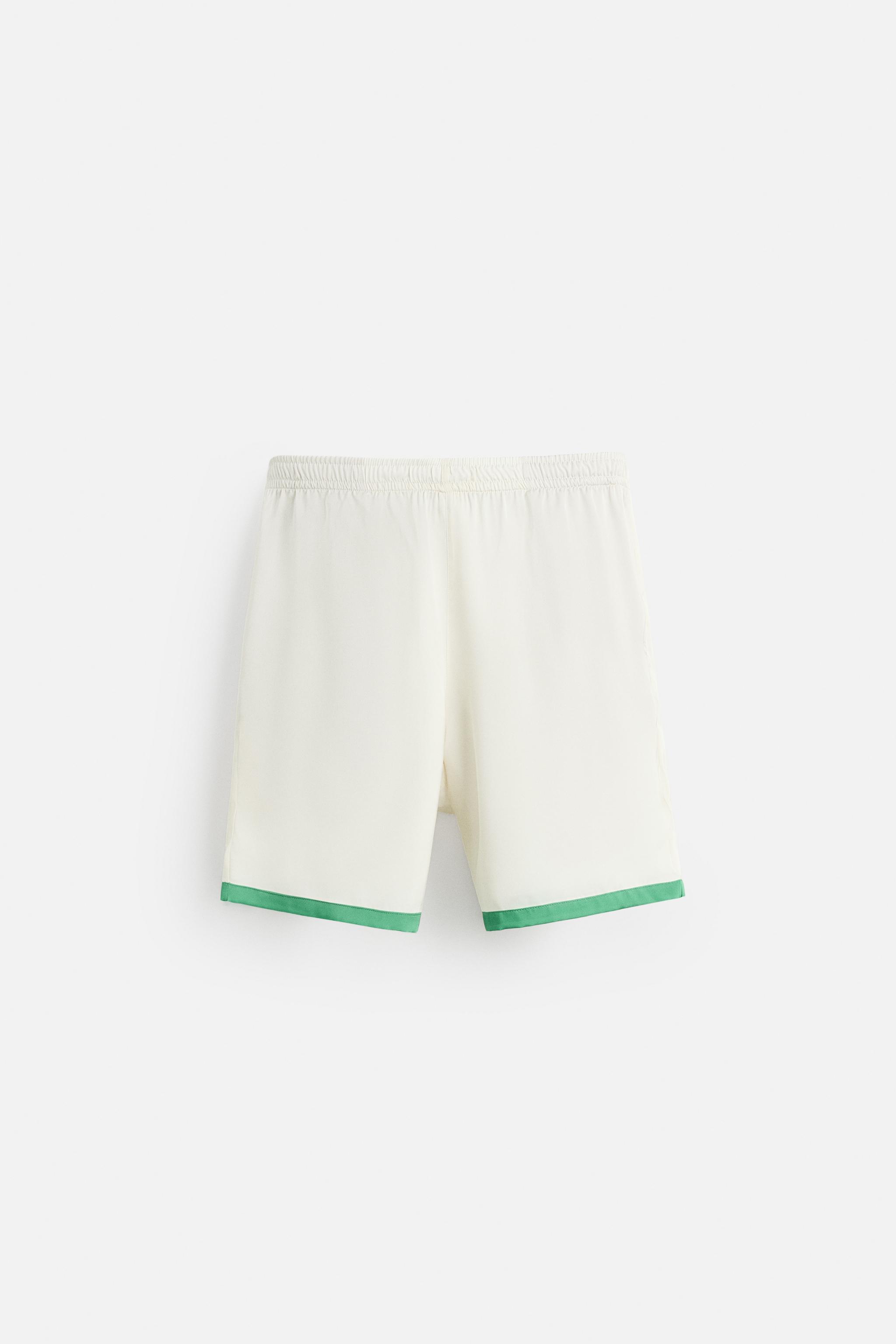 SATIN SHORTS WITH CONTRAST STRIPES