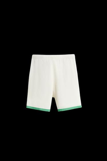 SATIN-BERMUDASHORTS MIT KONTRASTSTREIFEN - Grün von Zara