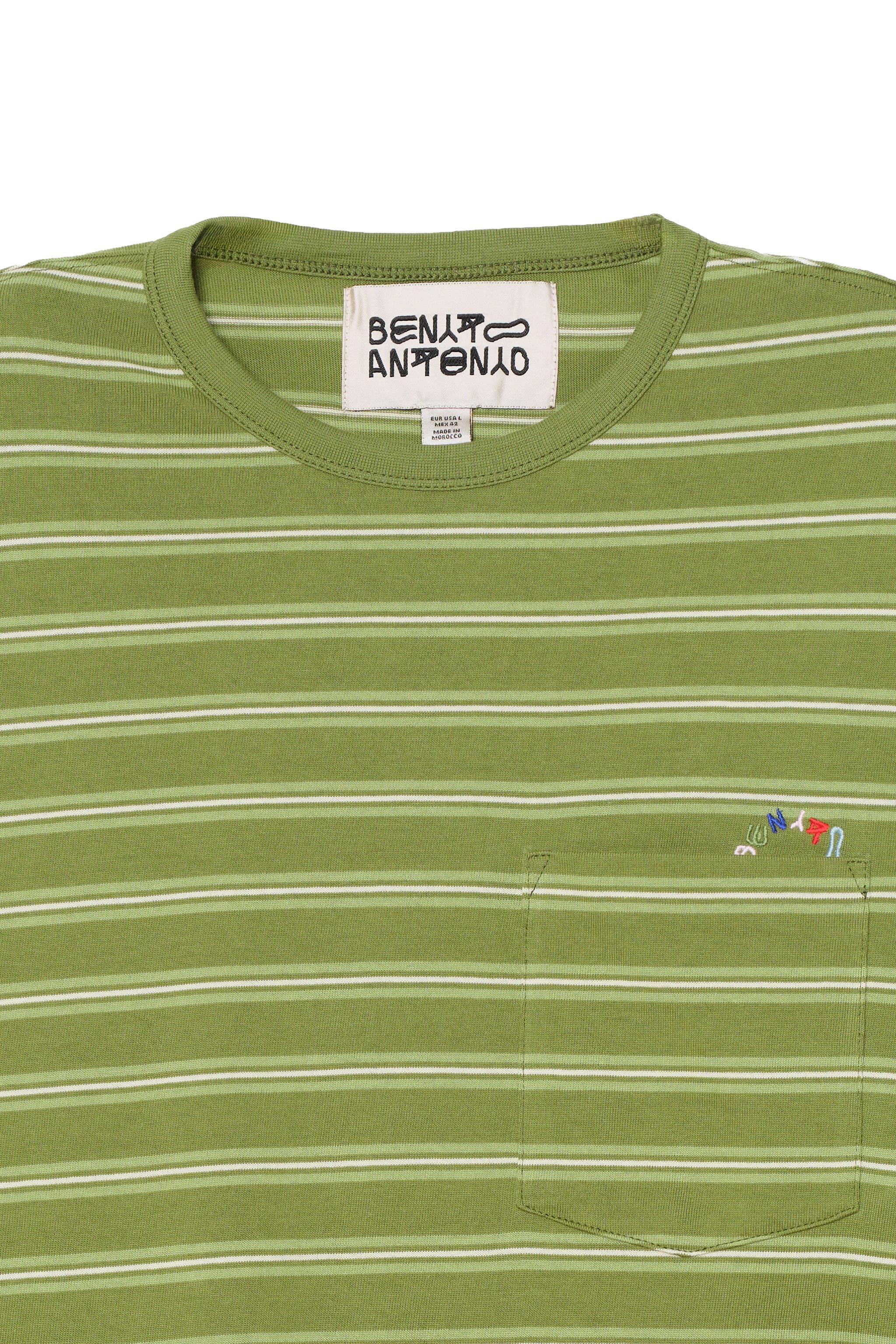 Zara İŞLEMELİ CEPLİ ÇİZGİLİ T-SHIRT görsel 5