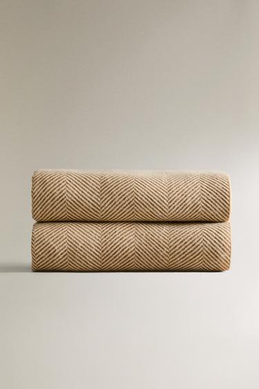 STRIPED THROW - Beige by Zara - Image 1