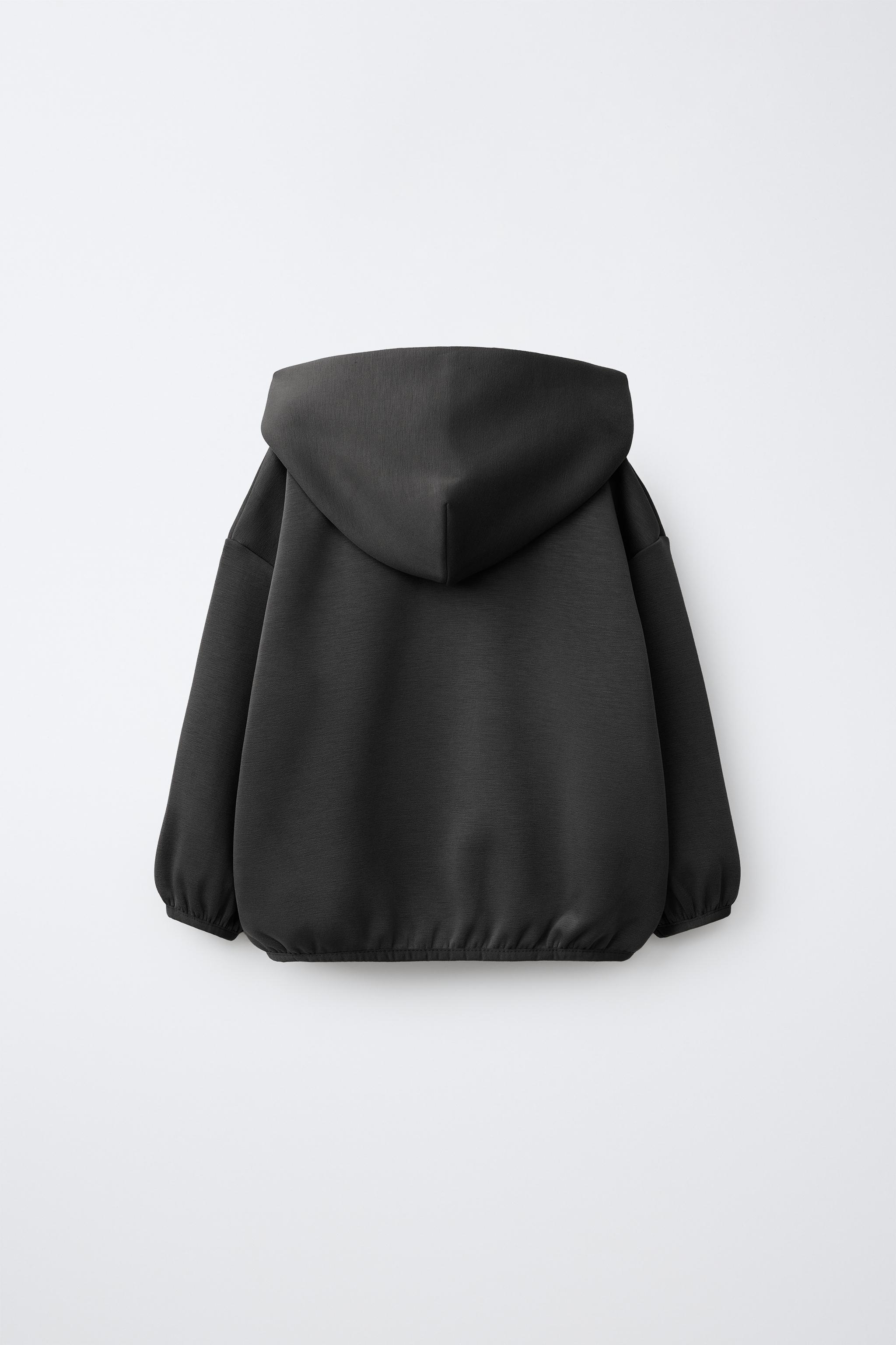 INTERLOCK ZIP-UP HOODIE — Anthracite grey