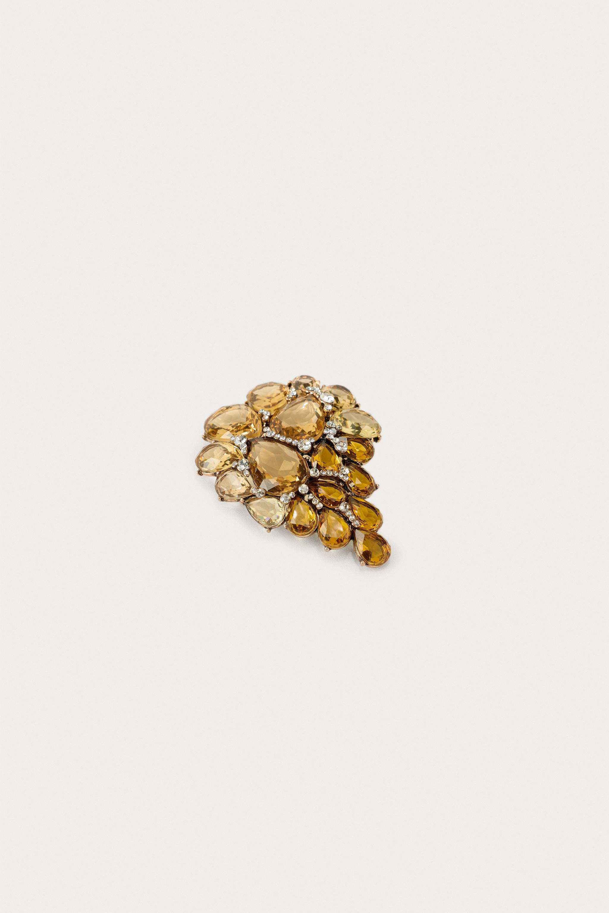 Женские аксессуары Zara MARISA BERENSON X ZARA SPARKLY JEWEL BROOCH — фото 2