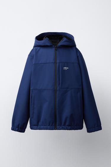 Zara HOODED TECHNICAL JACKET - Bluish