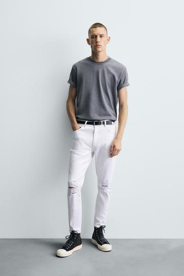 ДЖИНСЫ SKINNY FIT С РАЗРЕЗАМИ — БЕЛЫЙ от Zara