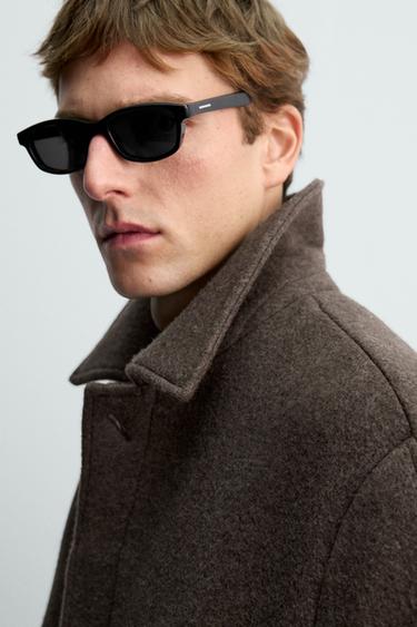 DOUBLE-BREASTED WOOL BLEND MANTECO® COAT AARON LEVINE X ZARA - Light brown by Zara