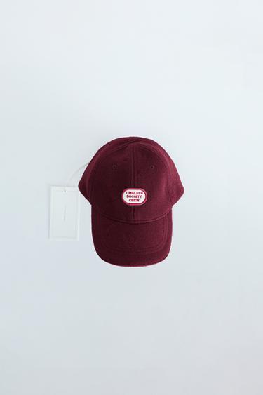 Zara ZARA TIMELESS - WOOL PATCH CAP - Maroon