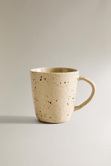 Zara DOTTED STONEWARE MUG - Beige - Image 0
