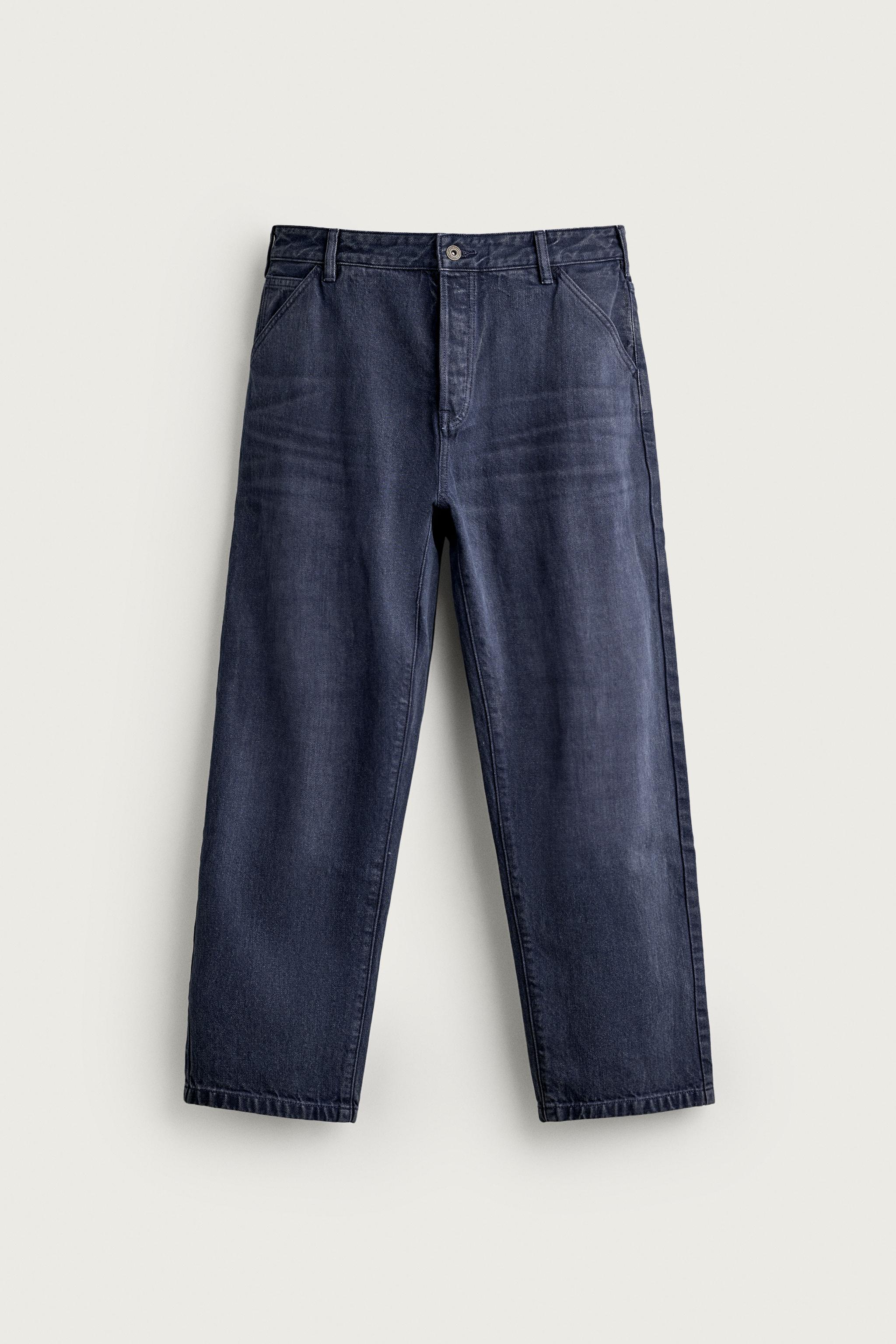 WASHED RELAXED FIT JEANS — Bluish