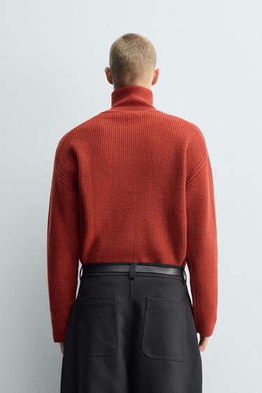 PURL KNIT QUARTER-ZIP JUMPER - Red by Zara - Image 2