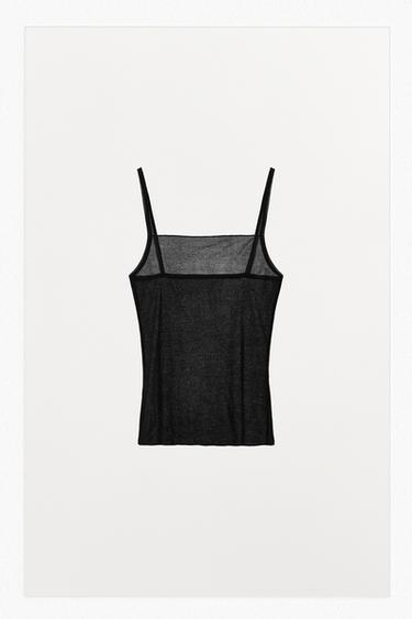 TOP À BRETELLES SOFT - Noir de Zara