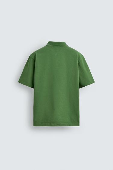 WASHED REGULAR FIT POLO SHIRT - Green by Zara - Image 7