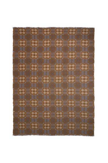 GEOMETRIC DESIGN THROW - Brown by Zara