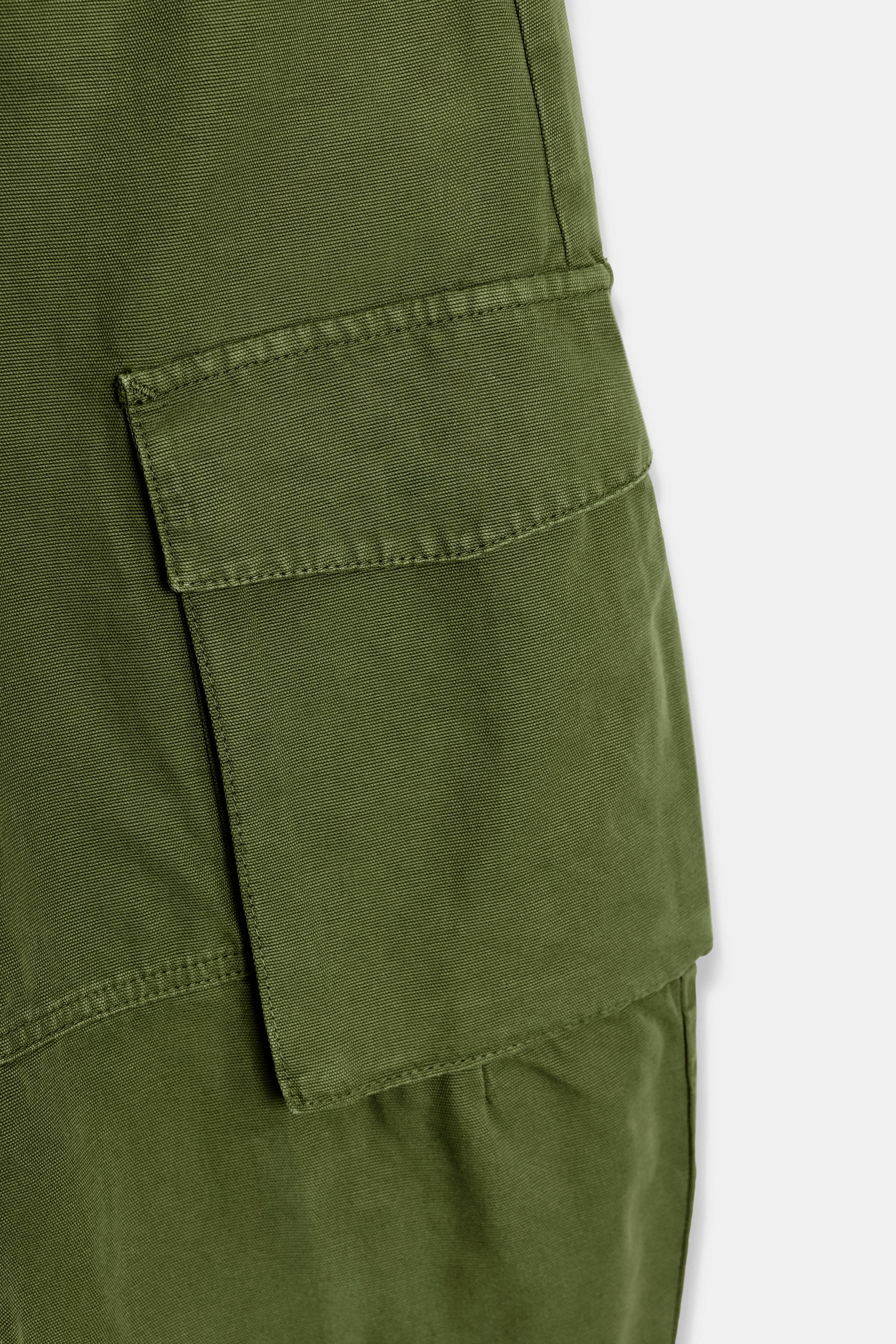 Женские джинсы Zara ZW COLLECTION MID-RISE CARGO CAPRI JEANS — фото 5