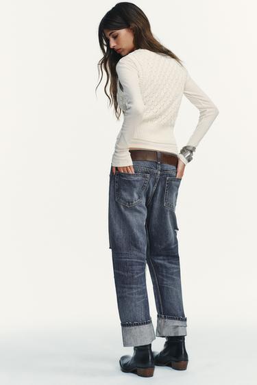 PULL BIMATIÈRE AVEC GILET - Écru de Zara - Image 3