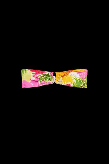Zara PRINTED BIKINI TOP - Multicolored - Image 0