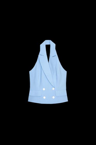 GEKREUZTE HALTER-WESTE - Himmelblau von Zara