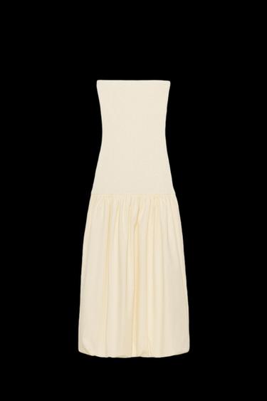 COMBINED BANDEAU DRESS - Ecru by Zara - Image 0