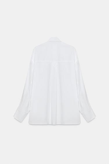 OVERSIZE POPLIN SHIRT - White by Zara - Image 7