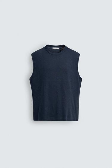 RELAXED FIT TANK TOP - Navy blue by Zara
