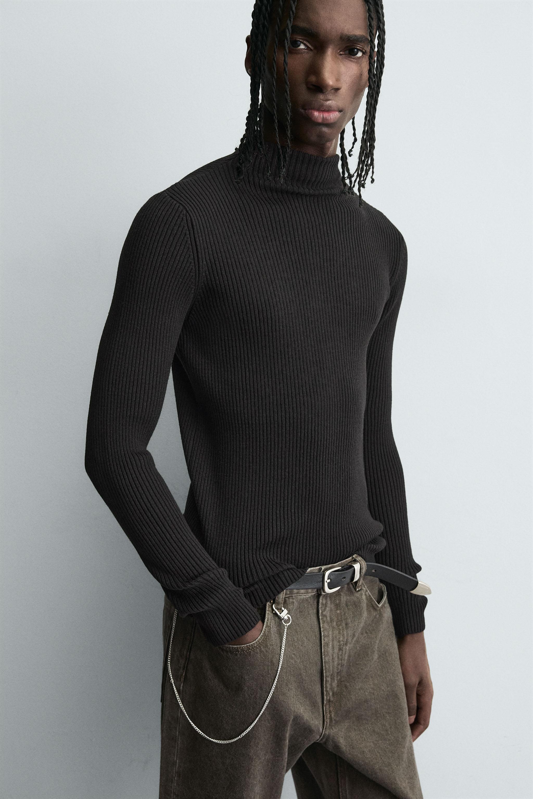 RIB MOCK NECK JUMPER
