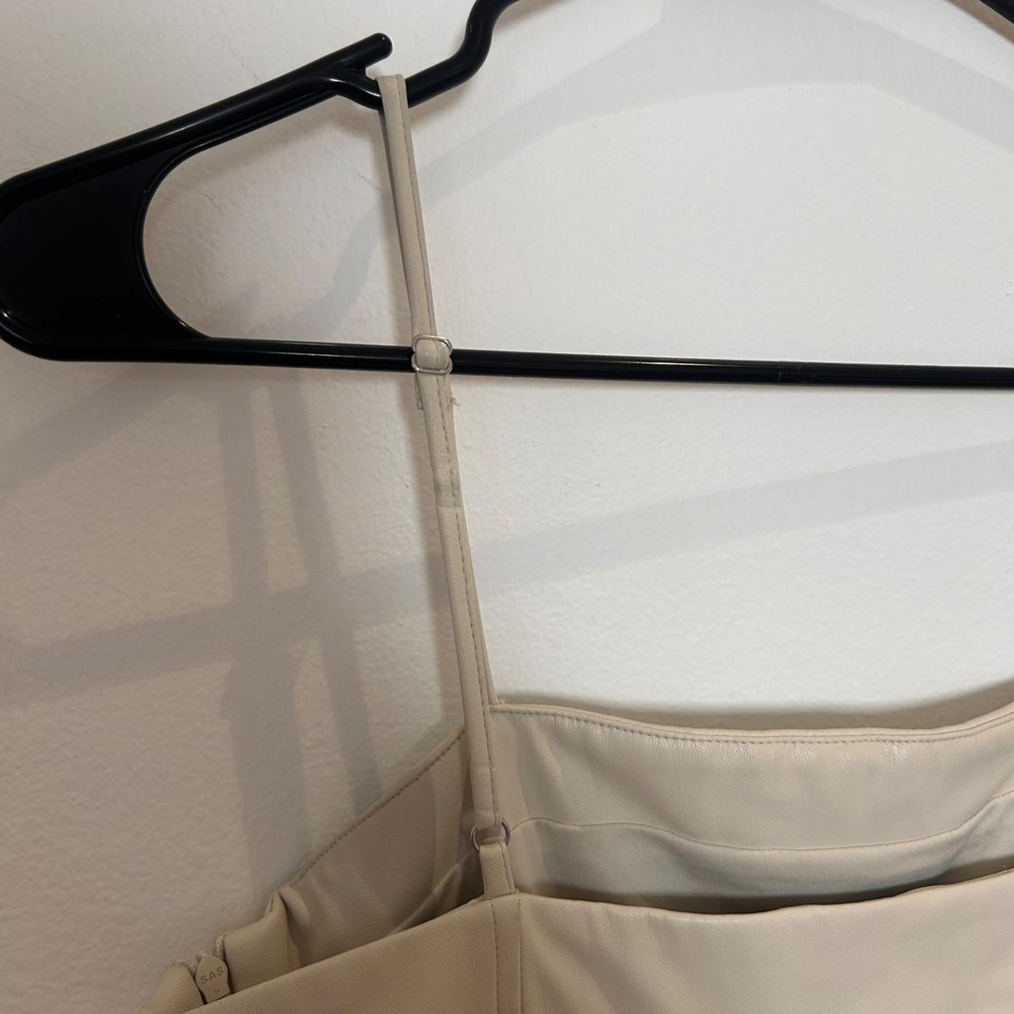 Straight neck midi dress with spaghetti straps. Hidden in-seam zipper closure. - Image 6
