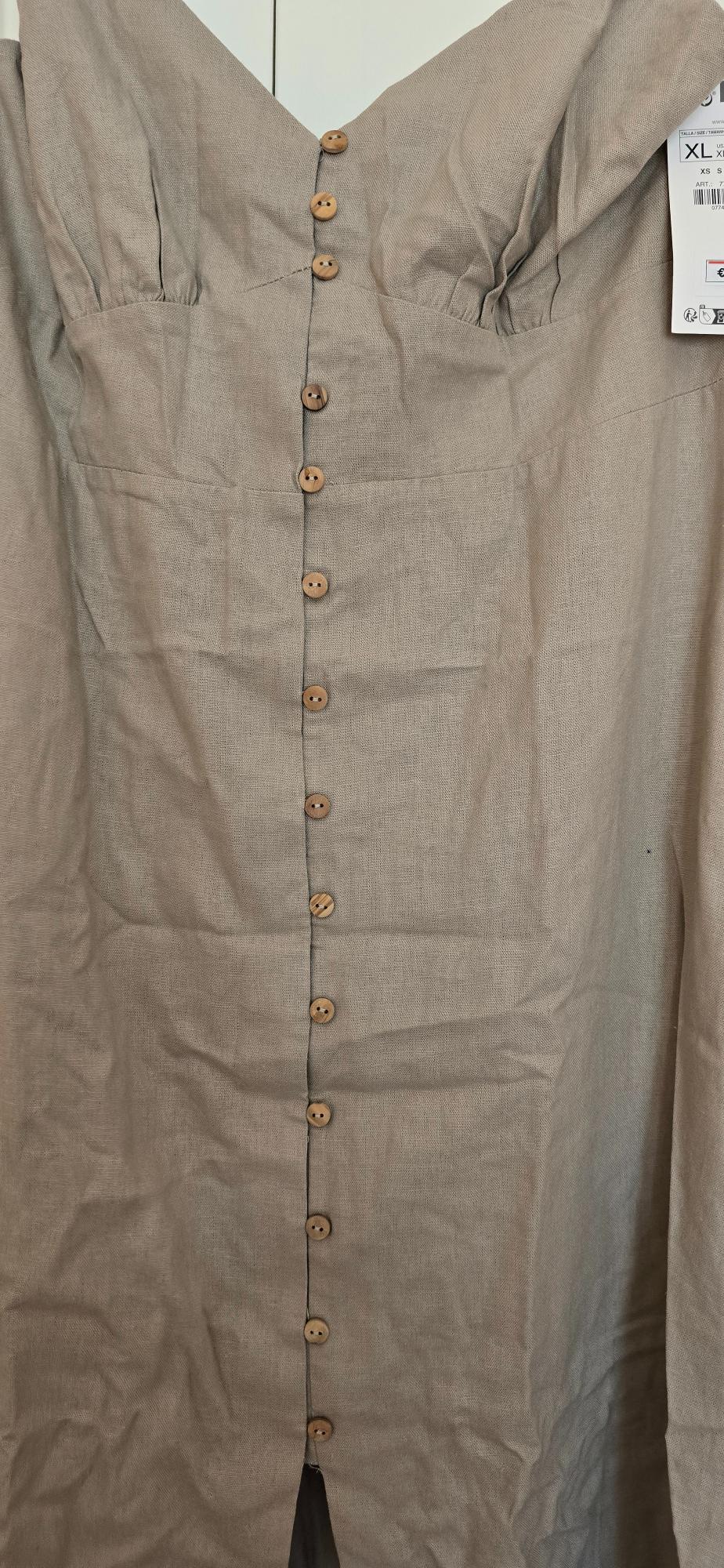 LINEN BLEND MIDI DRESS - Image 4