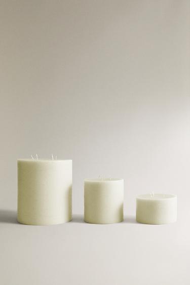 شمعة كبيرة للديكور - أبيض الخاص بـ Zara - صورة 0