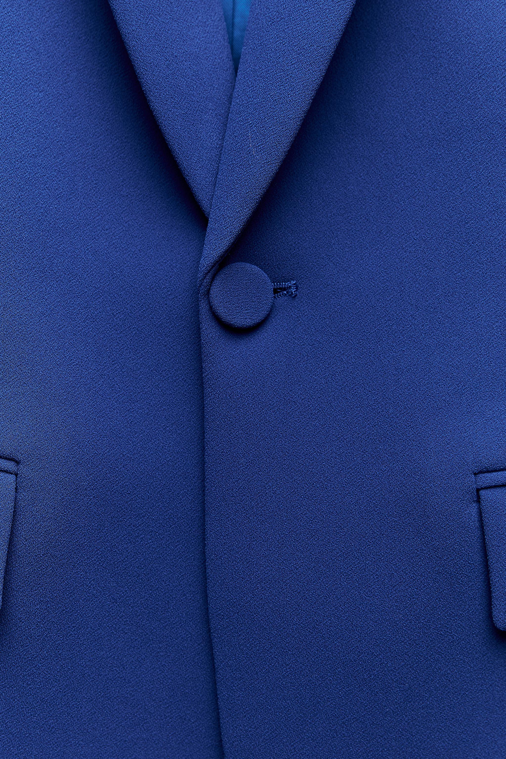 ZW COLLECTION タキシードスタイルカラー フィット ジャケット - 濃青 